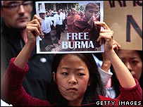 Burma protesters in New York